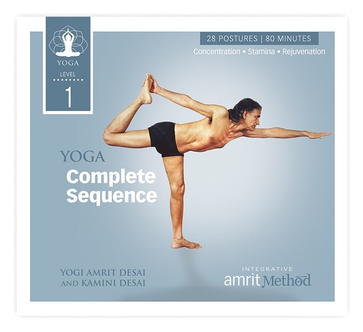 Yoga Asana – Amrit Yoga Level 1: 80 Minute Complete Sequence with Kamini Desai, Ph.D. and Yogi Amrit Desai (CD or digital download)